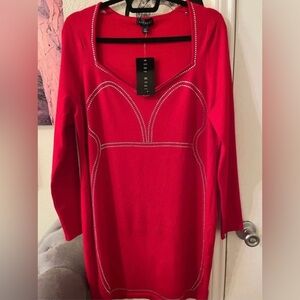 Plus Size Womens fashion red/bling dress size 2X NEW